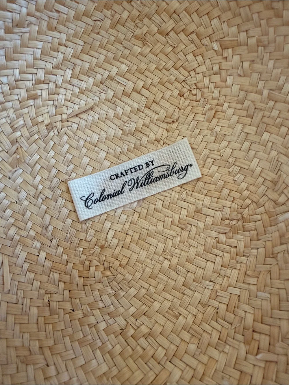 Colonial Williamsburg Girl’s Straw Sun Hat with Burgundy Ribbon EUC